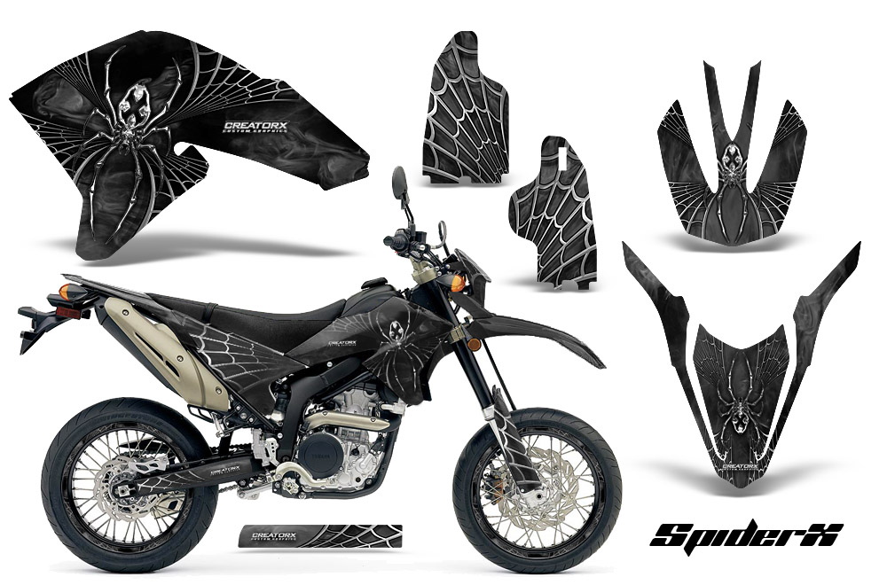 Yamaha WR250X R Graphics Kit SpiderX Silver NP Rims